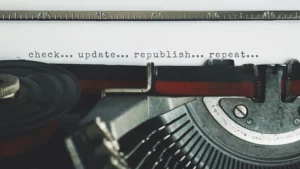 Content refreshing process printed using a vintage typewriter