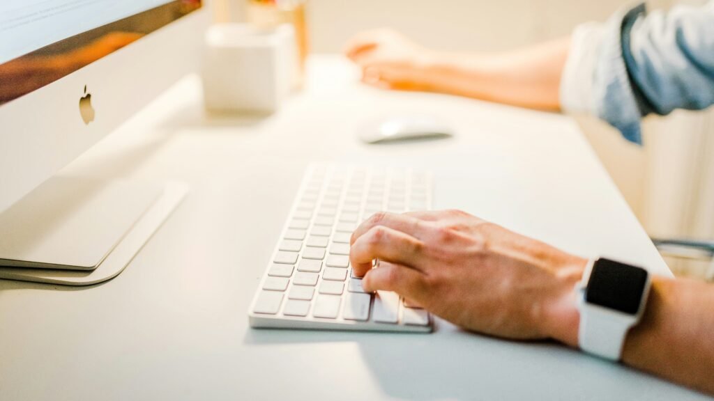 person writing white label content