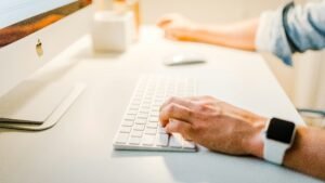 person writing white label content